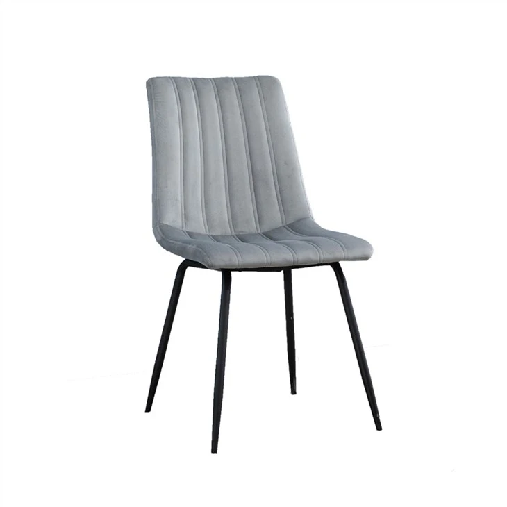 Custom Velvet Fabric Upholstered Dining Chair nrog Hlau ceg
