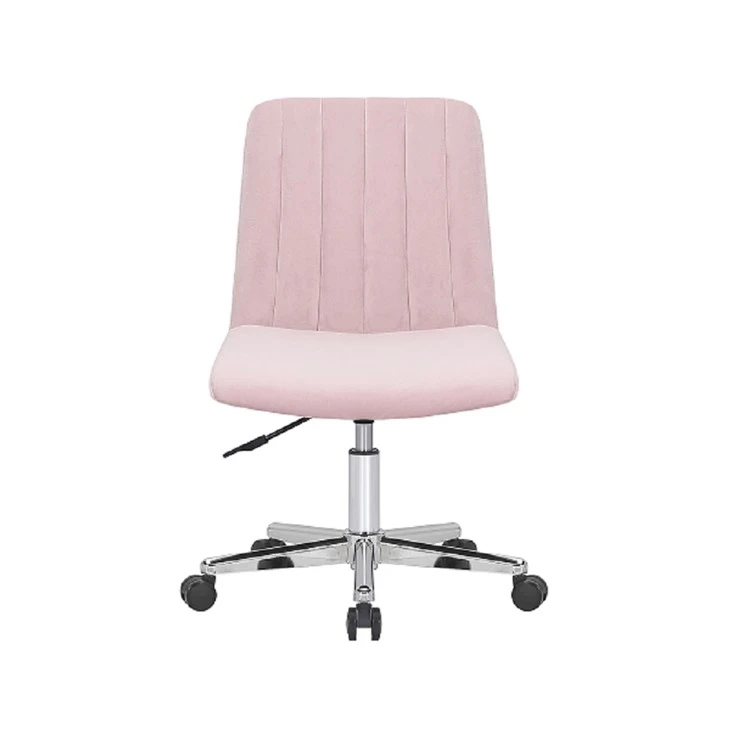 Pink Velvet Swivel Lub Rooj Zaum