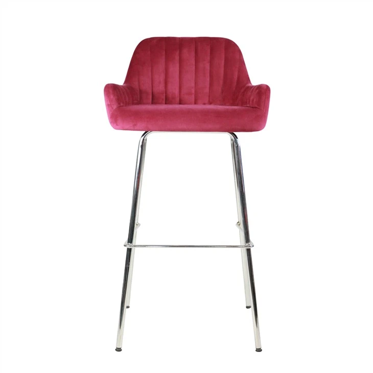 Niaj hnub nimno Ergonomic Hlau Legs Npuag Npog Bar Chair Rau Noj tshais