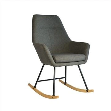 Niaj hnub nimno Fabric Rocking Chair nrog Ntoo & Hlau Base