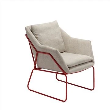 Npuag Arm Chair Nrog Steel Legs