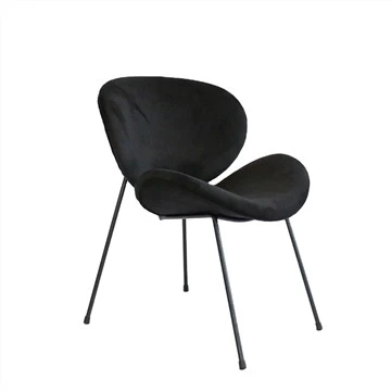 Plhaub Shape Velvet Fabric Accent Chair nrog hlau ceg