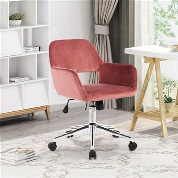 Velvet Fabric Home Office Chair Mid -Lub Rooj Zaum Rov Qab