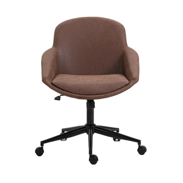 Brown Faux Tawv Lub Rooj Zaum Hauv Tsev