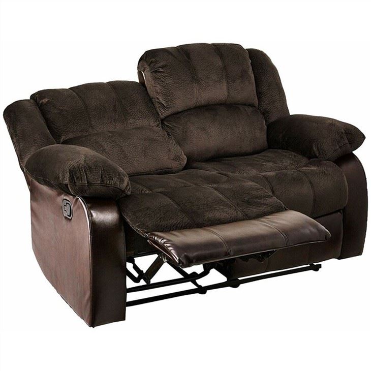 Npuag PU Leather Adjustable Recliner Sofa