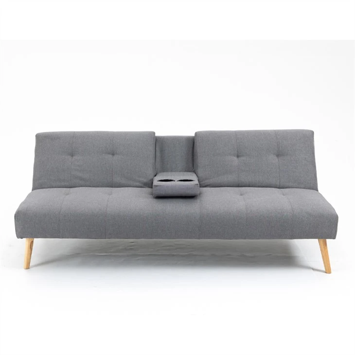 Linen Upholstered Convertible Folding Mattress Sofa Bed