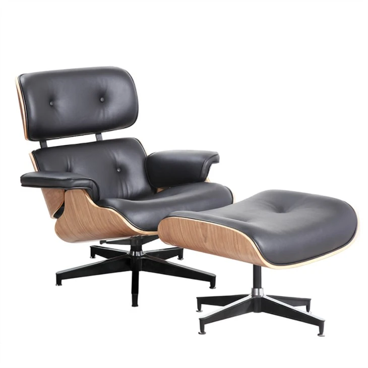 Mid-Century Modern Arm Chair nrog Ottoman