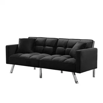 Convertible linen ntaub nyob chav sofa