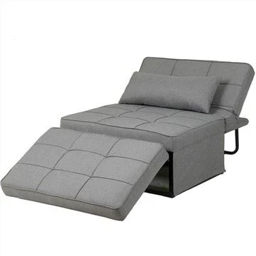 Tus khub Linen Upholstered Tufed Futon Rooj Zaum