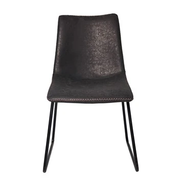 Niaj hnub nimno Faux Leather Dining Chair Nrog Dub Hlau Ob txhais ceg