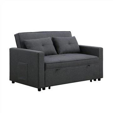Tus khub Linen Upholstered Tufed Futon Rooj Zaum