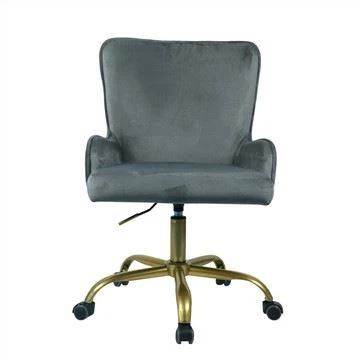 Velvet Office Chair Kub Hlau Legs (Grey)