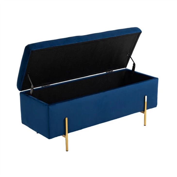 Cia Ottoman Blue Velvet Npuag Npog