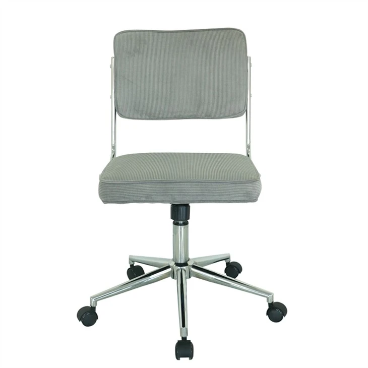 Velvet Middle Back Armless Computer Desk Home Office Chair
