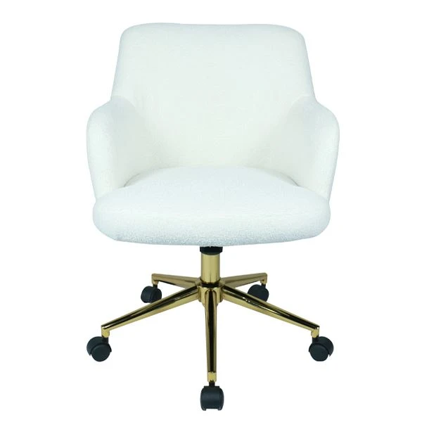 Lub Rooj Zaum Hauv Tsev Nrog Armrest Dawb Cashmere Npuag