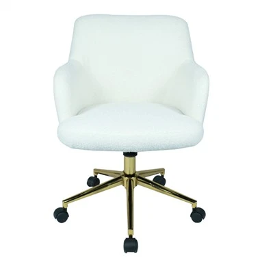 Lub Rooj Zaum Hauv Tsev Nrog Armrest Dawb Cashmere Npuag
