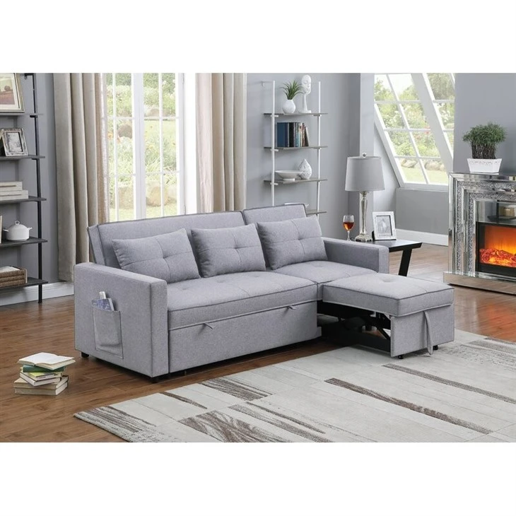 Convertible Sofa Bed Linen Fabric Cover WILLOW